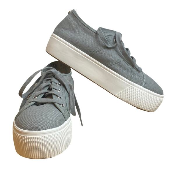 Steve Madden Emmi Platform Lace Up Sneakers Gray Sz 10 - Picture 1 of 8